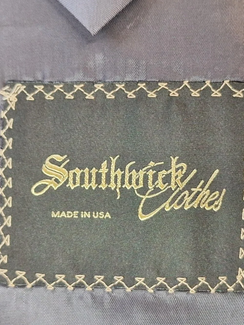 Southwick Suit Mens 52R 46W Gray Wool Double Vent 2 Button 2 Piece Formal USA